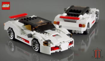 Визуализация 3d-модели гоночной машины LEGO 31006