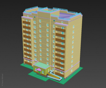 Конвертация модели многоэтажки в 3ds max