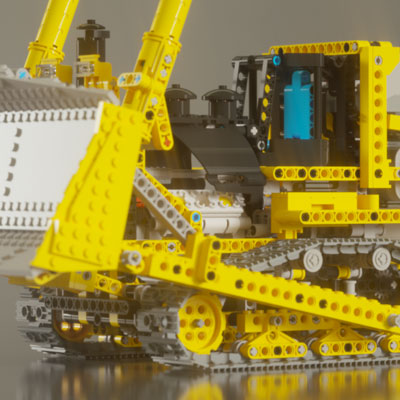 Моделирование бульдозера из конструктора LEGO