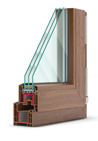 Модель разреза ПВХ-окна MODERA PREMIUM