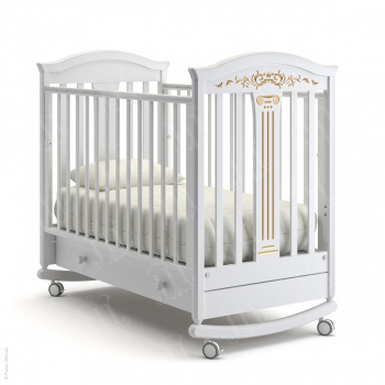Финальная визуализация (рендер) детской кроватки Даниэль Люкс в цвете Эмаль белая