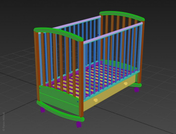 Конвертирование модели кроватки в 3ds max