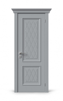 Визуализация межкомнатной двери «Elenance Diamond ДГ» (эмаль, RAL-7045)