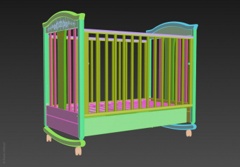 Модель детской кроватки Даниэль Люкс в 3ds max