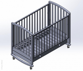 Модель детской кроватки Дашенька в SolidWorks