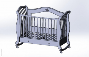 Модель кроватки в SolidWorks