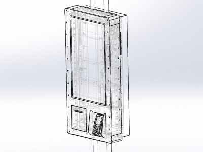 3D-модель информационного киоска (электронного кассира) в SolidWorks