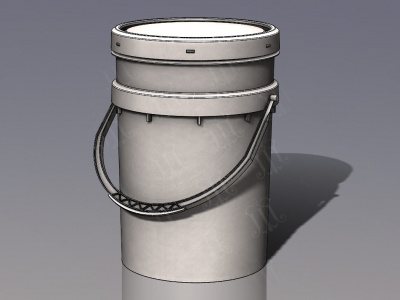 3D-модель в SolidWorks пластикового ведра для масла SHELL