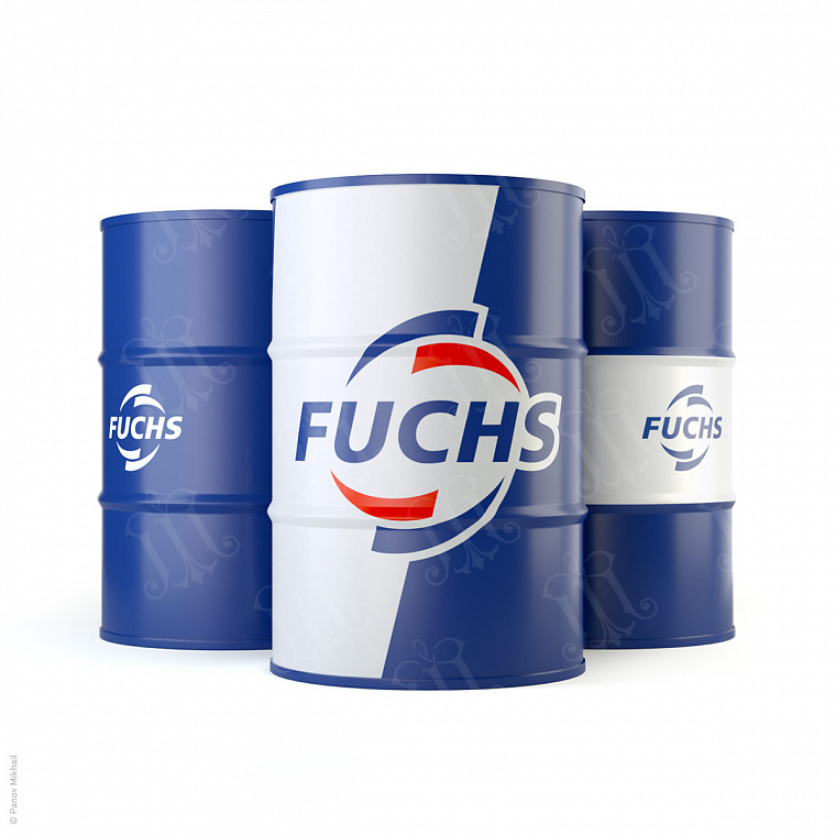 3D-визуализация бочек (208 л) с маслом Fuchs
