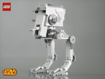 Визуализация 3d-модели робота LEGO AT-ST 7657