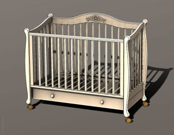 Модель детской кроватки Моника в SolidWorks