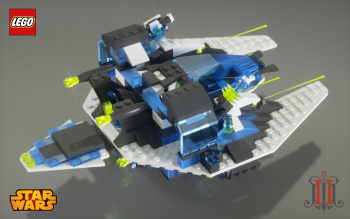 Визуализация 3d-модели истребителя LEGO STAR HAWK II 1789-1