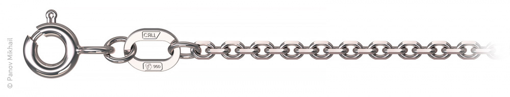 3D-визуализация ювелирной цепи "Кобра с алмазной гранью" (арт. 053, d0.5 мм, платина 950°)