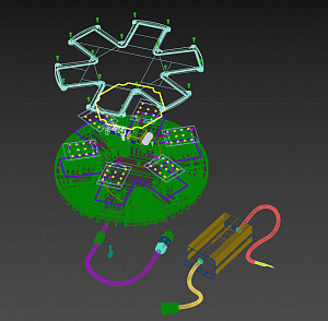 3D-модель взрыв-схемы светильника LuxON WebStar