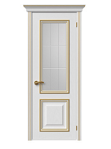 Визуализация двери «Прованс-1» ДО (эмаль белая, золото)
