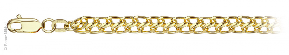 3D-визуализация ювелирной цепи "Царь с алмазной гранью" (арт. 320, d0.5 мм, лимонное золото 585°)
