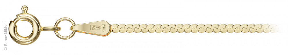 3D-визуализация ювелирной цепи "Серпентина с алмазной гранью" (арт. 003, d0.4 мм, лимонное золото 585°)