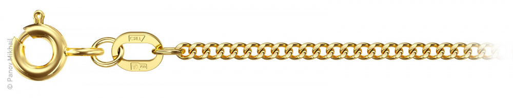 3D-визуализация ювелирной цепи "Гурмета" (арт. 002, d0.4 мм, желтое золото 750°)