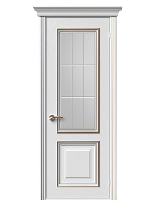 Визуализация двери «Прованс-1» ДО (эмаль белая, платина)