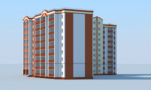 Визуализация (рендер) многоэтажного дома