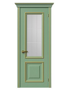 Визуализация двери «Прованс-1» ДО (эмаль фисташковая, золото)